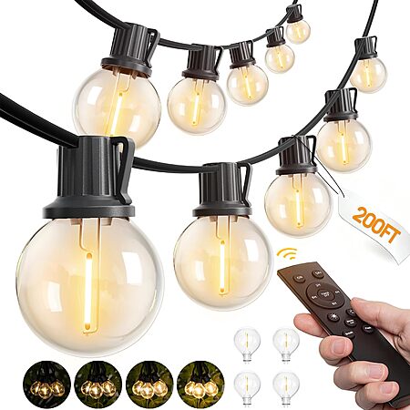 200′ addlon Dimmable Patio Globe LED String Lights G40 w/ Remote $29.90 + Free Shipping