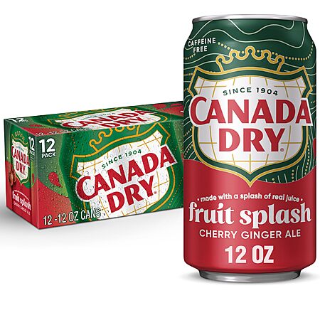 12-Pk 12-Oz Canada Dry Cherry Ginger Ale (Fruit Splash) $4.75 w/ S&S