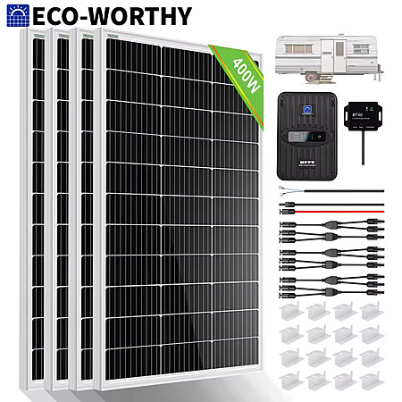 ECO-WORTHY 400W Monocrystalline Solar Panel Kit (4x 100W Panels) $209 or Less + Free S&H