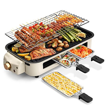 Pukomc 2-in-1 Electric Indoor Smokeless Grill $25.90
