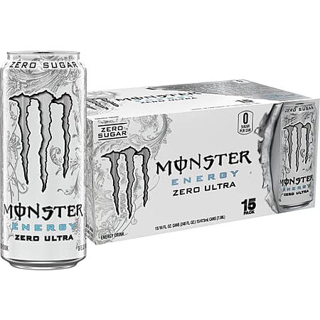 Select Accts: 15-Pk 16-Oz Monster Energy Sugar Free Energy Drink (Zero Ultra) $15.10 w S&S & More
