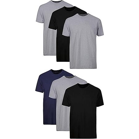 6-Pk Men’s Hanes Stay-Tucked Soft Cotton Undershirts (various colors) $18