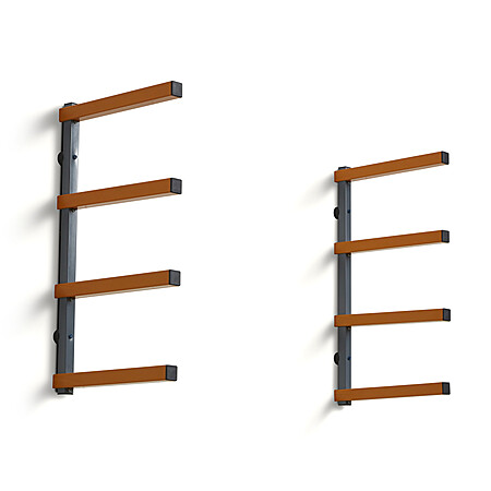 Bora 4-Shelf Wood Storage Organizer Rack (Orange/Gray) $21.50