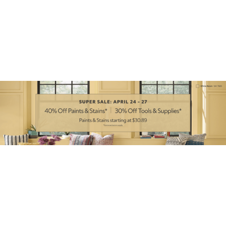 Sherwin-Williams: Paint Supplies 30% Off, Paints & Stains 40% Off & More (4/24 – 4/27)