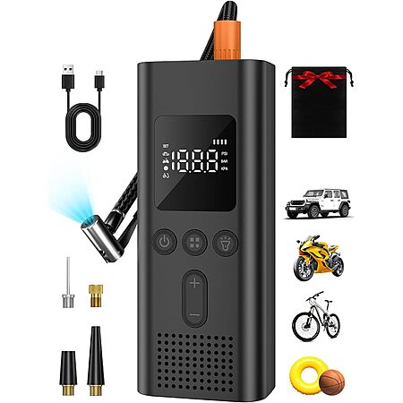 AIRSURE Cordless 150PSI Tire Inflator & Portable Air Compressor $10