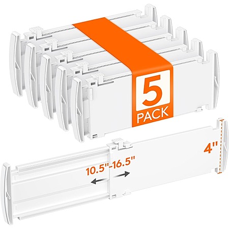 Prime Members: 5-Pk Lifewit 4″ Expandable Drawer Dividers $8 + Free S&H