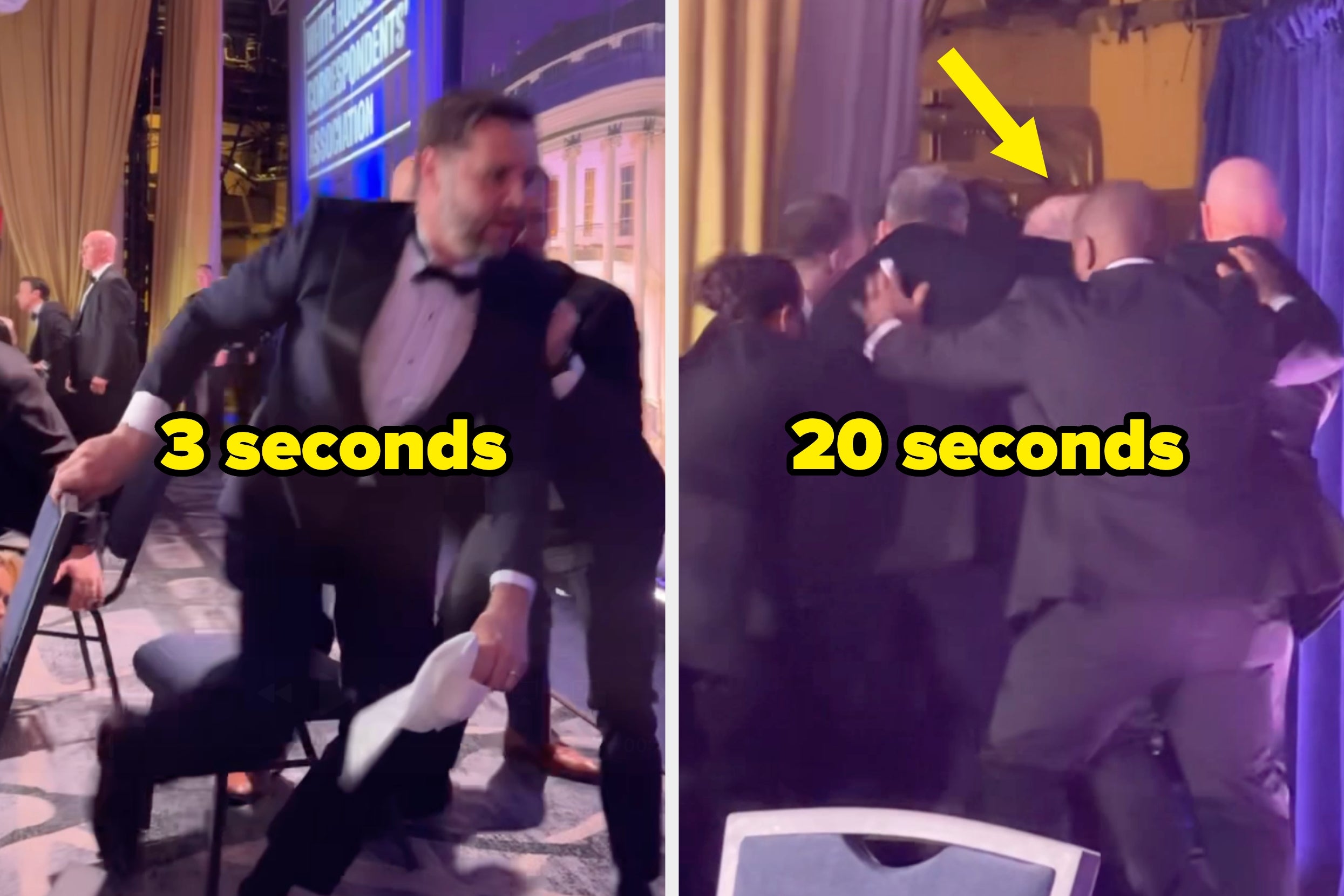 People Are…Noticing Something About This Video Of Trump And Vance Rushing To Safety During Saturday’s Dinner