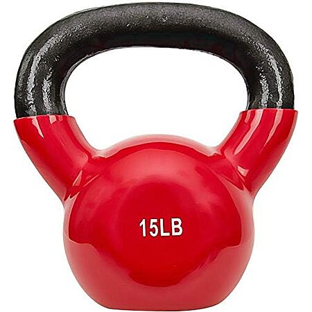 15-Lbs Sunny Health & Fitness Vinyl Coated Kettlebell $18