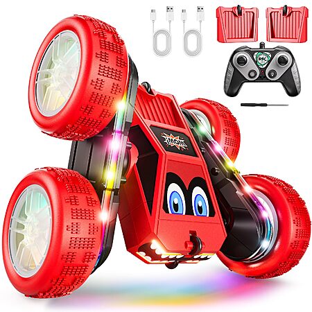 WayEee 360° Flips RC Stunt Car w/ LED Lights & 2 USB-C Batteries (Various) from $12.60