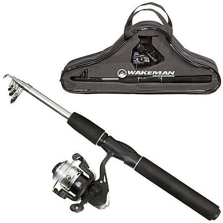 Wakeman Fiberglass Telescopic Fishing Rod & Spinning Reel (Size 20) $18.55