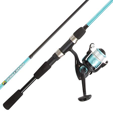 2-Pc 65″ Wakeman Fiberglass Fishing Rod & Reel Combo (Turquoise) $17.70
