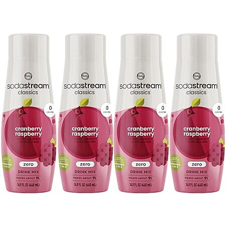 4-Pk 14.9-Oz sodastream Beverage Mix (Cranberry Raspberry) $8