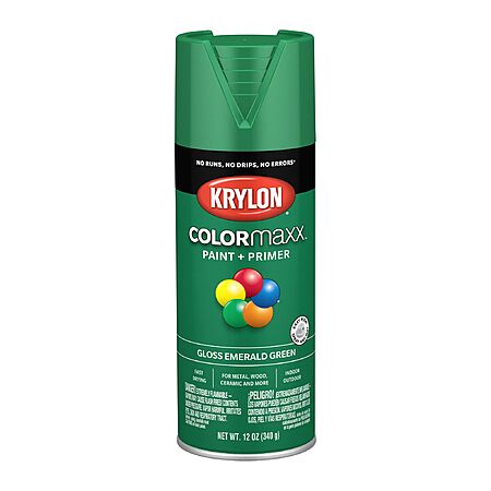 12-Oz Krylon COLORmaxx Spray Paint & Primer (Gloss Emerald Green) $3.30