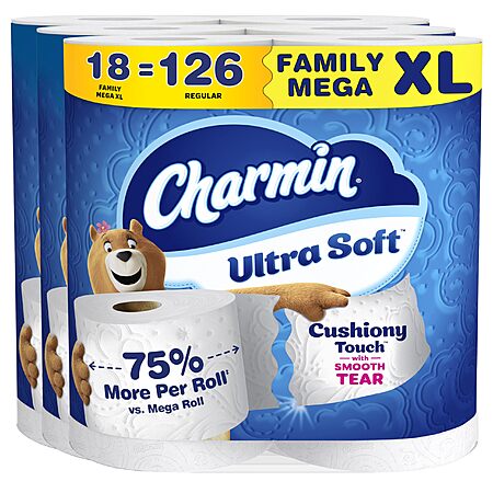 Select Accts: 18-Pk Charmin Ultra Soft Toilet Paper + 336-Ct Cottonelle Wet Wipes $24.50 w/ S&S + Free S&H