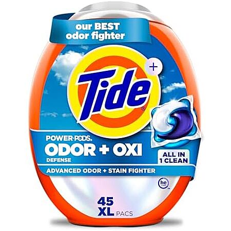 45-Ct Tide Power PODS Laundry Detergent Pacs (Odor Defense + Oxi) 4 for $44.50 w/ S&S + Free S&H