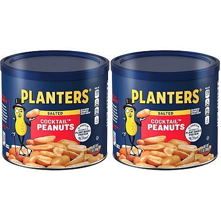 2-Pk 12-Oz Planters Cocktail Peanuts (Salted) $3.55 w/ S&S