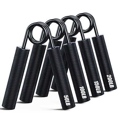 4-Pc ZEAGUS Metal Hand Grip Strength Trainers w/ 50-200Lbs Resistance Levels $11