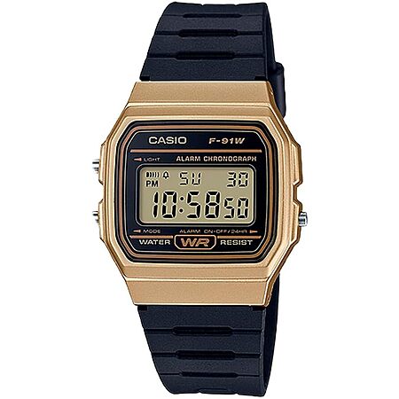 35.2 mm Casio F-91W Series Men’s Digital Watch (Gold) $18
