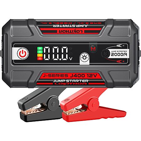 LOKITHOR J400 2000A 12V Portable Jump Starter w/ ConnectMax Tech $33 + Free S&H
