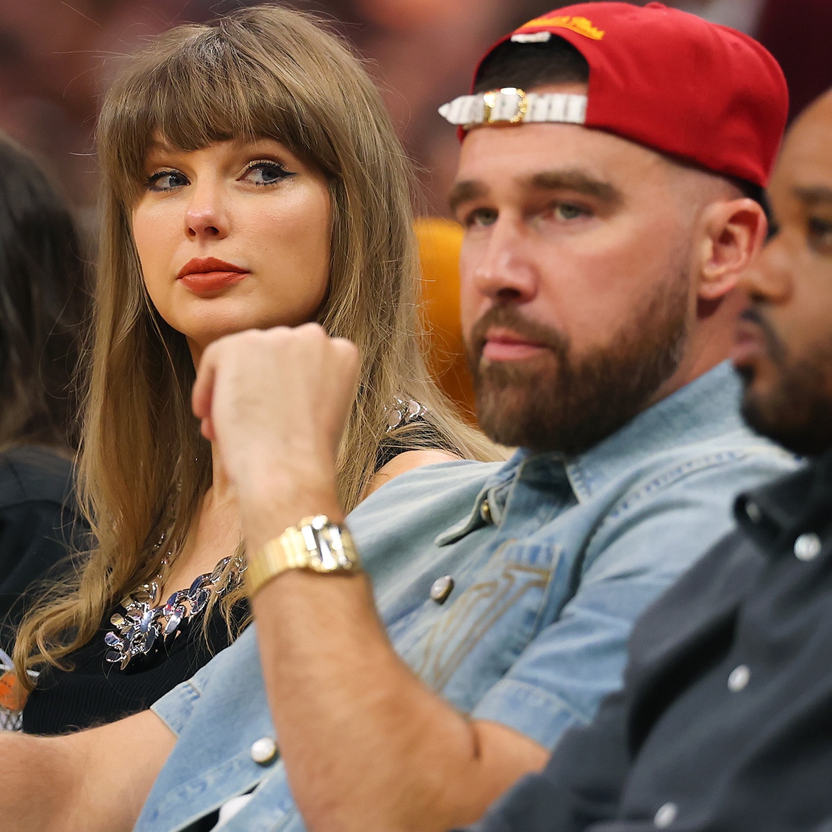 Taylor Swift and Travis Kelce Enjoy PDA-Filled Courtside Date Night