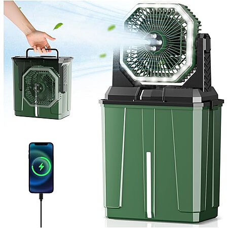 Coolice Portable Misting Fan w/ 8L Water Tank, 24,000mAh Battery & LED Light $30 + Free S&H