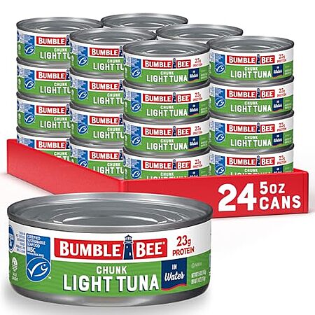 Select Accounts: 24-Pk 5-Oz Bumble Bee Chunk Light Tuna In Water $16.35 w/ S&S