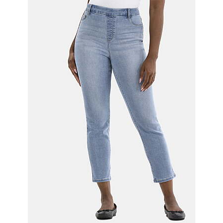 Time and Tru Women’s High Rise Straight Leg Denim Jegging (27.5″ Inseam) from $4.50