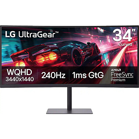 34″ LG UltraGear Curved UWQHD 240Hz FreeSync Premium Gaming Monitor $330 + Free S&H