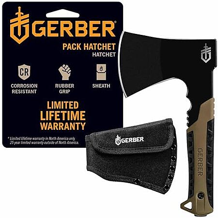 Gerber Gear Pack Hatchet w/ 3.5″ Full Tang Steel Blade $25