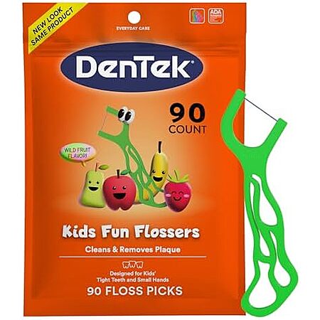 Select Accts: 90-ct DenTek Kids Fun Flossers w/ Wild Fruit Flavor $1.50 w/ S&S
