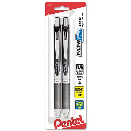 2-Pk Pentel EnerGel RTX Retractable Liquid Gel Pen (0.7mm, Med. Line) $2.35 w/ S&S