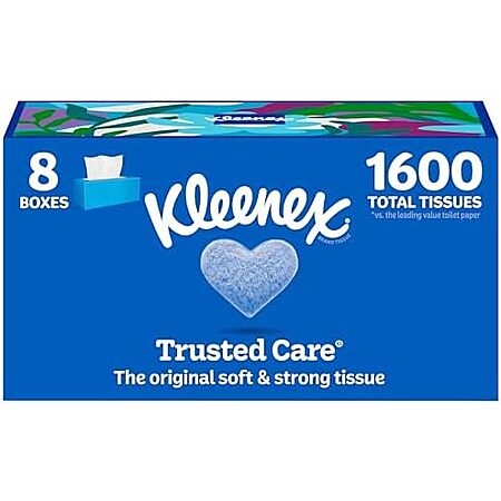 Select Accounts: 8-Pk 200-Ct Kleenex Trusted Care 2-Ply Facial Tissues $10.50 w/ S&S