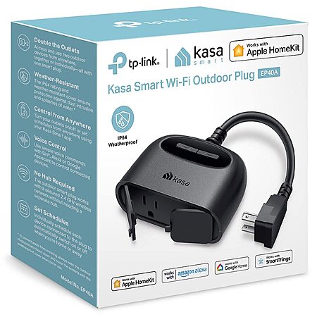 TP-Link Kasa Smart Wi-Fi Apple HomeKit Outdoor Plug $20