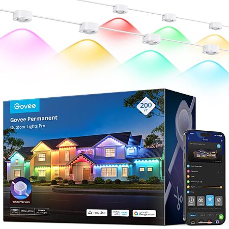 200′ Govee Permanent Outdoor IP67 Lights Pro w/ 120 RGBIC LED Lights $460 + Free S&H