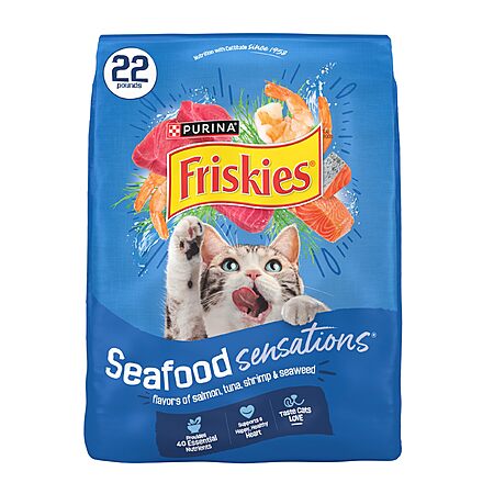 22-Lb Purina Friskies Dry Cat Food Seafood Sensations $16.05 w/ S&S