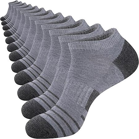 12-Pairs COOVAN Men’s Breathable Low Cut Cushion Ankle Socks from $7
