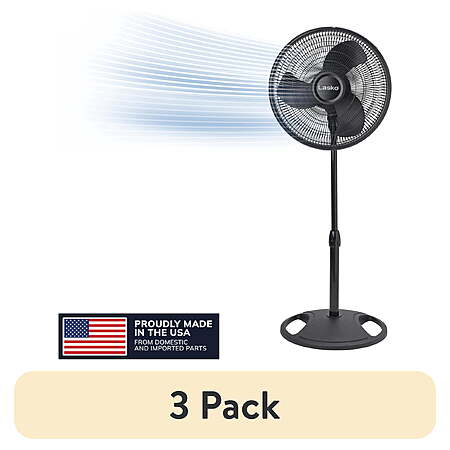 3-Pk Lasko 16″ Oscillating Pedestal Fan (Black or White) $28.25