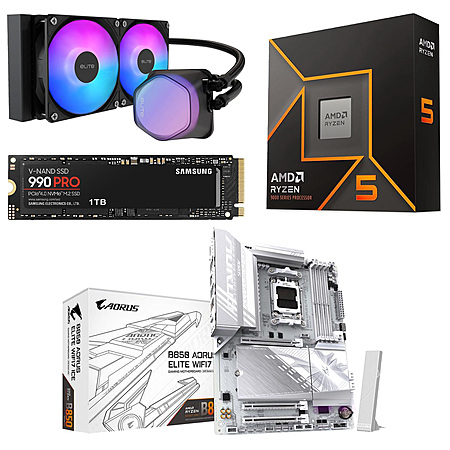 B850 AORUS Elite WiFi7 MB + Ryzen 5 9600X + 1TB 990 Pro SSD + Cooler Master AIO $390 + Free S&H