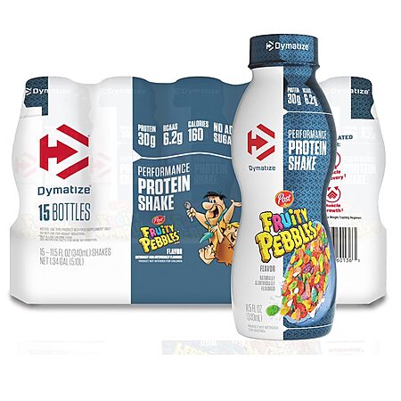 Prime Members: 15-Pk 11.5-Oz Dymatize Performance Protein Shake (Fruity Pebbles) $16.15 w/ S&S + Free S&H