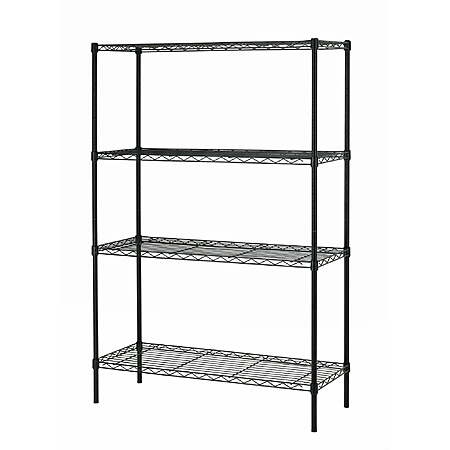 BestOffice 4-Shelf Adjustable Metal Wire Storage Rack (Black, 54″x36″x14″) $35