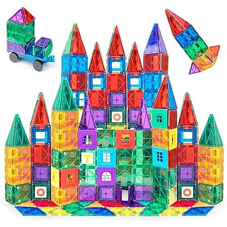 Prime Members: 100-Pc Playmags 3D Magnetic Tiles Building Blocks Set $24 + Free S&H