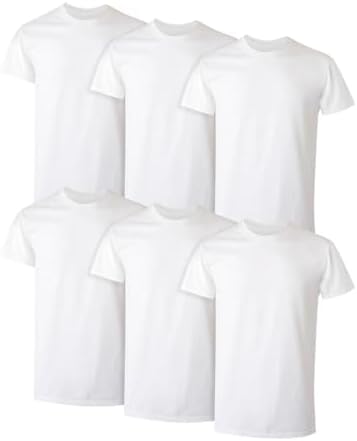 Prime: 6-Pk Hanes Men’s 100% Cotton Moisture-Wicking Crew Tee Undershirts (White) $9.80