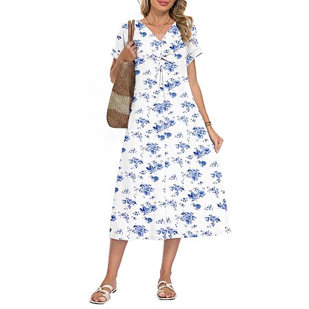 WNEEDU Women’s Summer Midi Dress w/ Pockets (Various) $9.90