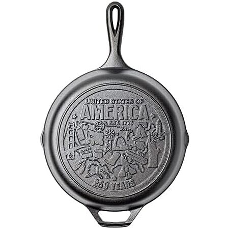 Lodge 10.25″ America’s 250th Anniversary USA Icons Seasoned Cast Iron Skillet $23.95