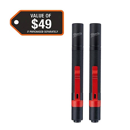 Select Home Depot Stores: 2-Pack Milwaukee 100 Lumens Aluminum Pen Light w/ Clip $11 (In-Store Only)