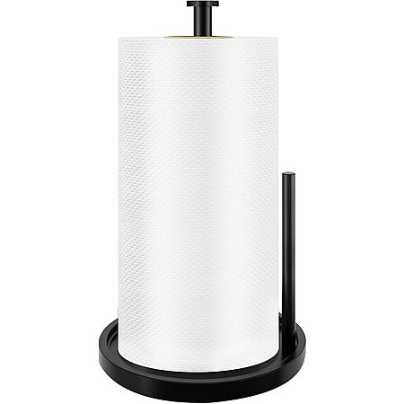 STWWO Stainless Steel Countertop Paper Towel Holder (Black) $6