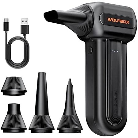 3-Speed Wolfbox MF60 Electric Compressed Air Duster w/ 5 Nozzles $30.40