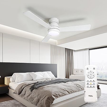 42″ TCL Low Profile Ceiling Fan w/ Light & Remote (White or Black) $45 + Free S&H