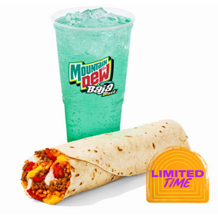 Taco Bell Restaurants: Beefy Crunch Burrito + Medium Drink $2 + Free Pickup