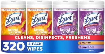 4-Pk 80-Ct Lysol All-Purpose Disinfecting Wipes (Lavender & Mango) $12.10 w/ S&S